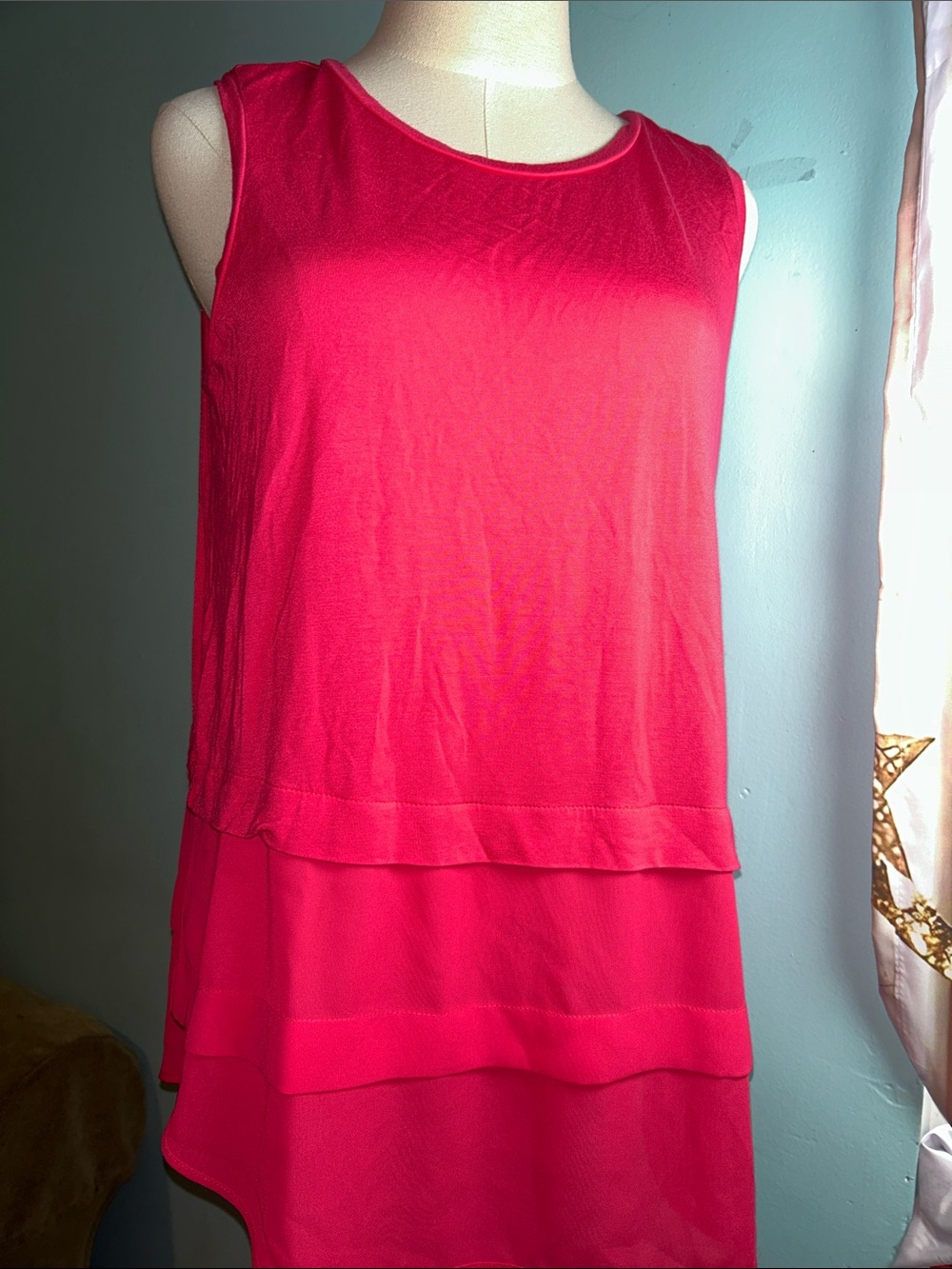 Michael Kors Layered Sleeveless Camisole in Bright Red